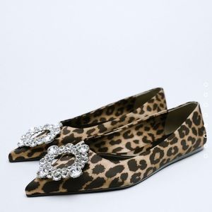 Zara Animal Print Ballet Flats